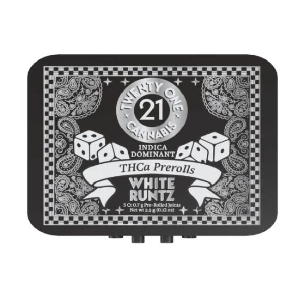 TWENTY ONE CANNABIS 0.7G THCA  PRE ROLLS 5 CT. TIN - 6CT/BOX