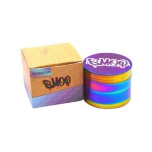 SMOQ 4 PARTS ZINC ALLOY 50MM GRINDER (RAINBOW)