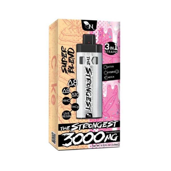 AGFN THE STRONGEST SUPER BLEND 3 IN 1 D8+D9+D10+HHC+THCP LIVE RESIN 3.5GM DISPOSABLE 5CT/BOX