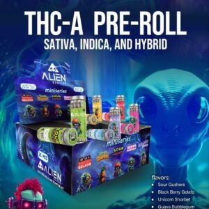 ALIEN THC-A MINI (BLUE) SERIES 0.5G PRE ROLLED ASSORTED FLAVOR JOINT 25CT/BOX