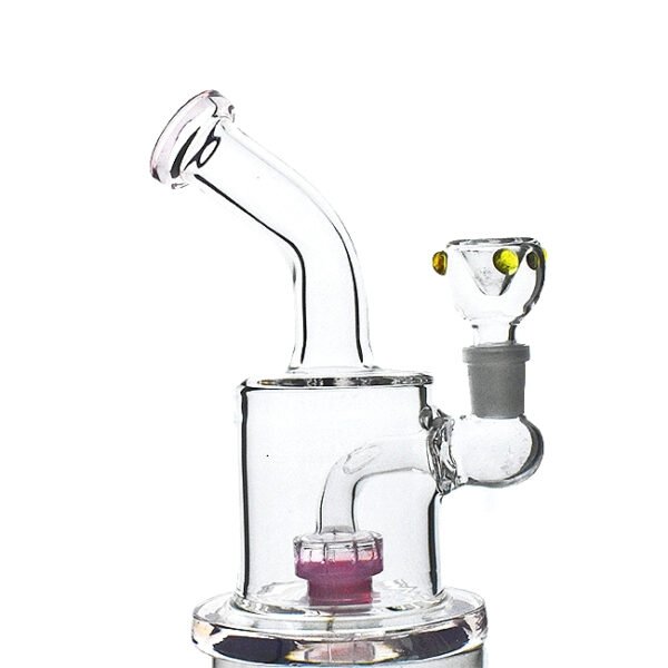 7" GLASS BYLATERAL BENT BIOLING DESIGN WITH INLINE SHOWER HEAD PERC (ASSORTED)