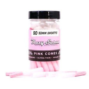 BLAZY SUSAN ULTRA THIN PINK CONES 53 MM SHORTYS (50CT/JAR)