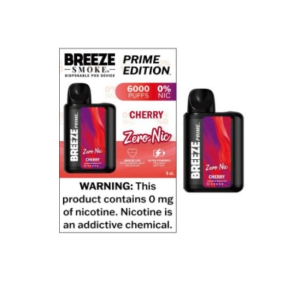 BREEZE PRIME 0 NICOTINE (50 ML) 6000 PUFFS DISPOSABLE VAPE 5CT/BOX