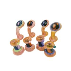 8" GOLD FUMED AMERICAN COLOR HEAVY DUTY BUBBLER