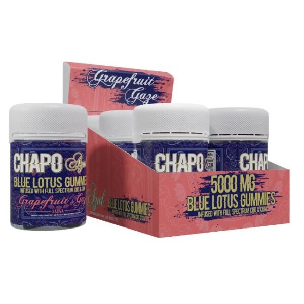 CHAPO AZUL BLEND BLUE LOTUS CBD & CBN 5000MG GUMMIES 20CT JAR