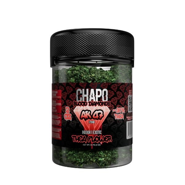 CHAPO BLOOD DIAMOND INDOOR EXOTIC THCA FLOWER 2OZ JAR