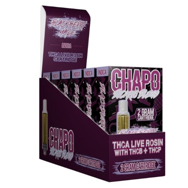 CHAPO SICARIO BLEND THCB + THCP WITH THCA LIVE ROSIN 2GM CART 6CT/ BOX