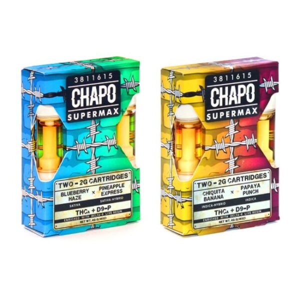 CHAPO SUPERMAX THCA + D9-P WITH D8 LIVE RESIN 2GM DUO CART 6CT/ BOX