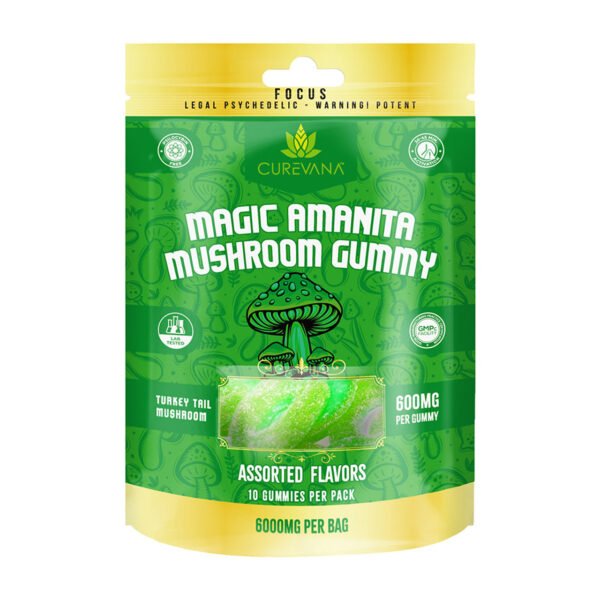 CUREVANA  MAGIC AMANITA  MUSHROOM 6000MG 10CT/BAG  GUMMIES  6CT/DISPLAY