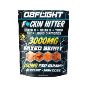 D8FLIGHT D8 + D9 + THCV + THCA LIQUID DIAMONDS 3000MG GUMMIES 10CT BAG