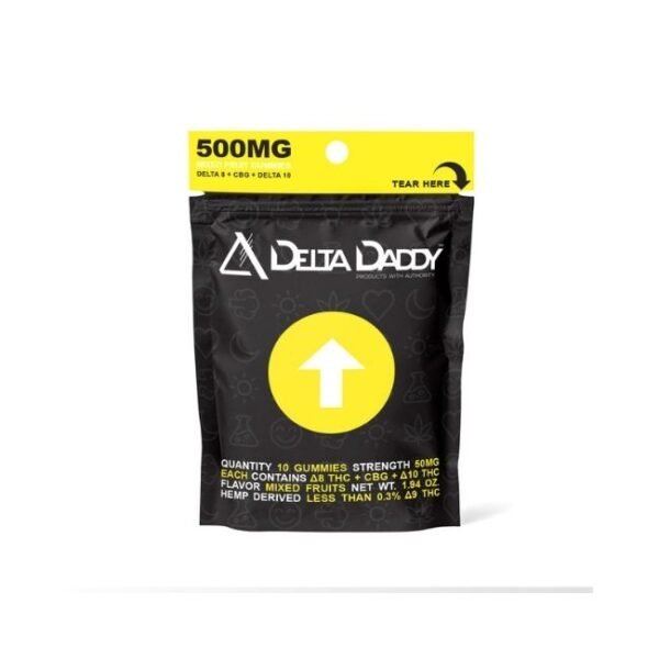 DELTA DADDY UP D8+CBD+CBN GUMMIES 10CT/BAG  (MIXED FRUIT)