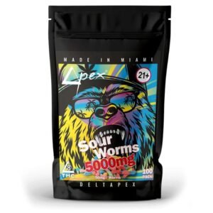 DELTAPEX SOUR WORMS 5000MG DELTA 8 THC 100CT BAG