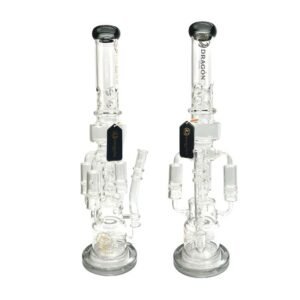 DRAGON GLASS 22" GLASS WATER PIPE WITH ASH CATCHER