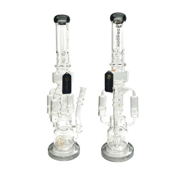 DRAGON GLASS 22" GLASS WATER PIPE WITH ASH CATCHER
