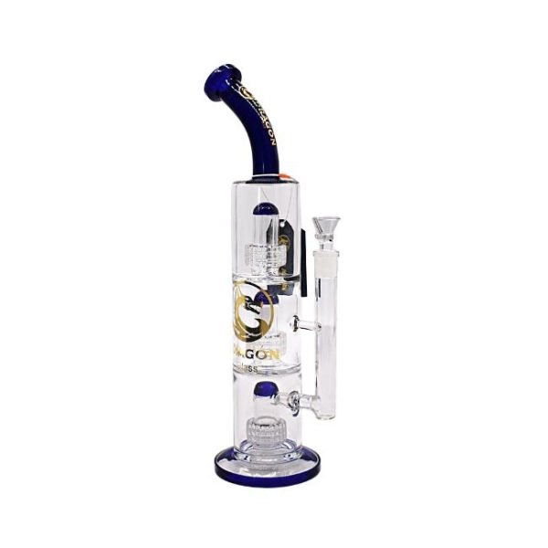 DRAGON GLASS 16" HIGH QUALITY 3 PERC DESIGN HEAVY DUTY GLASS WATER PIPE