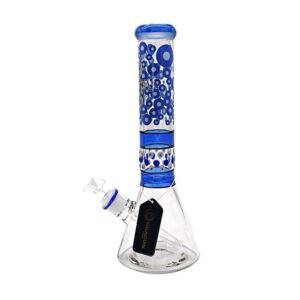 SMOQ 14" BLUE BEAKER GLASS WATER PIPE