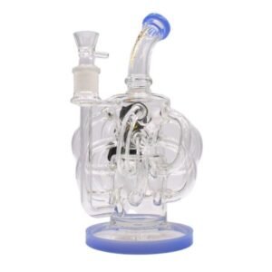 DRAGON GLASS 12" MULTIPLE ROUND TUBES RECYCLER WATER PIPE