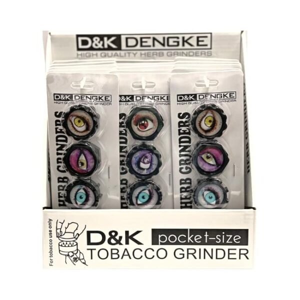D&K ASSORTED EYE DESIGN POCKET SIZE GRINDERS 60CT / DISPLAY