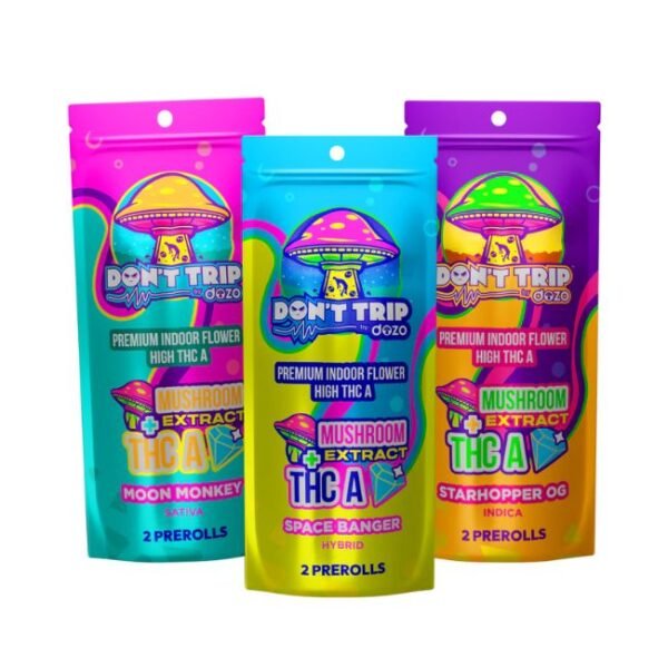 DOZO DON'T TRIP MUSHROOM EXTRACT + THCA  PRE ROLLED JOINTS 10CT/BOX