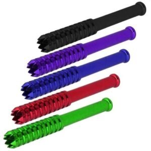 3"  ALUMINIUM ONE HITTER WITH GRINDER TEETH METAL PIPE 50CT/ BOX