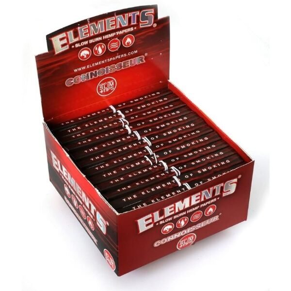 ELEMENTS RED CONNOISSEUR  KING SIZE SLIM + TIPS 24 PACKS PER BOX