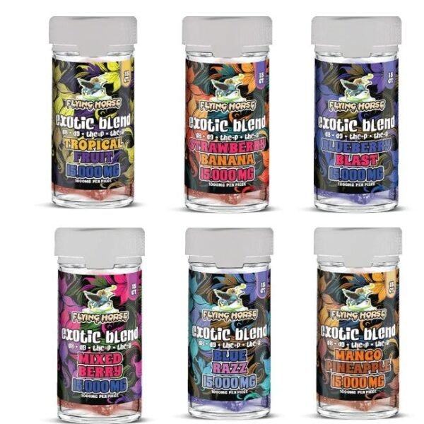 FLYING HORSE D8+D9 +THCP+THCA  15000MG GUMMIES 15CT/ JAR