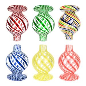 SMOQ GLASS 2 INCH ROUND GLASS CARB CAP - ASSORTED COLORS "GC58PEAKCAP"