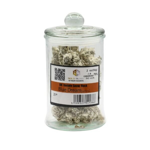 GOLD SILVER DELTA 8 SNOW ROCK 2OZ FLOWER JAR