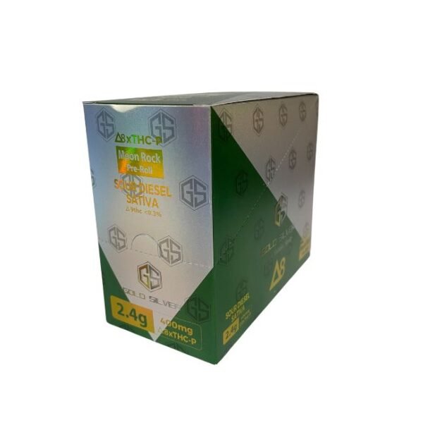 GOLD SILVER DELTA 8 X THC-P MOON ROCK 2.4GM PRE ROLLED JOINT 10CT/ BOX