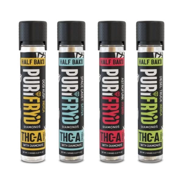 HALF BAK'D PURIFRYD DIAMONDS 2G THC-A PRE ROLLS 20CT/BOX