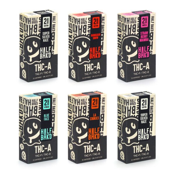 HALF BAK'D BY HAPPI ( THC-A + THC-P + THC-D8 ) 2GM CART 5CT/BOX