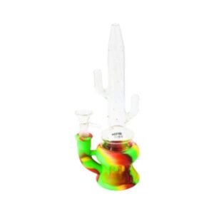 10" SILICONE BOTTOM WITH GLASS FANCY WATER PIPE