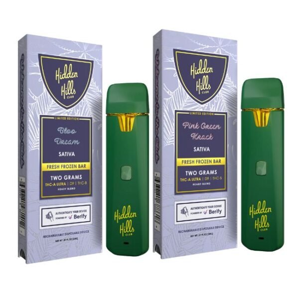 HIDDEN HILLS FRESH FROZEN THC-A ULTRA + D9 + THCB HEADY BLEND 2GM DISPO 5CT/ BOX