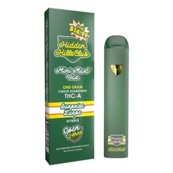HIDDEN HILLS MINI MART THC-A LIQUID DIAMOND 1GM DISPO 5CT/ BOX (PRE PRICED $14.99)