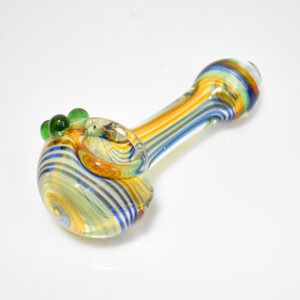 3 INCH GLASS DOTTED LYMIE SLOBE DESIGN ASSORTED HANDPIPE "HPV17"