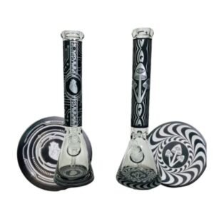 ILLUMINATI GLASS 16" BEAKER WITH ASH CATCHER DESIGN WATER PIPE