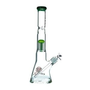 CHILL GLASS HEAVY WATER PIPE WITH SHOWER HEAD & ICE CHAMBER ASSORTED COLORS "JLA34"