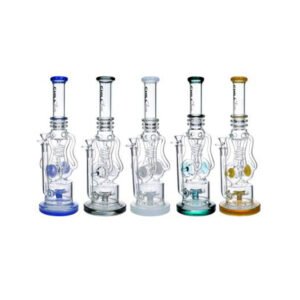 CHILL GLASS 15" WATER PIPE ASSORTED COLORS HEIGHT:16.8 INCHES THICKNESS "JLA80"