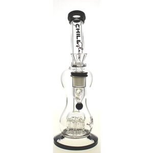 CHILL GLASS SMALL MULTI FILTER PERC FLASK DESIGN WATER PIPE (ASSORTED COLORS)