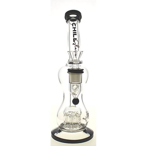 CHILL GLASS SMALL MULTI FILTER PERC FLASK DESIGN WATER PIPE (ASSORTED COLORS)
