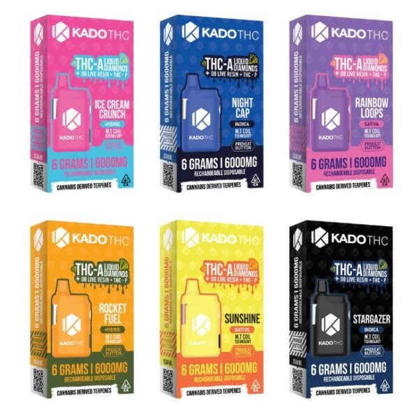 KADO THC THC-A LIQUID DIAMONDS D8 LIVE RESIN + THC-P 6GM DISPO 5CT/ BOX