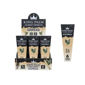 KING PALM 1 1/4 HEMP CONES 6PK 30CT/ BOX