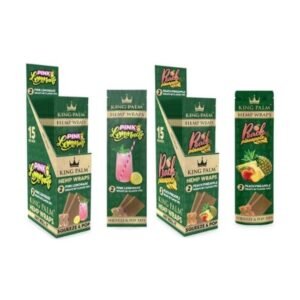 KING PALM HEMP WRAPS WITH FLAVOR TIPS 2PK 15CT/ BOX