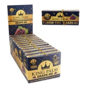 KING PALM 1 1/4 ULTRA THIN 24PK ROLLING PAPERS WITH FLAVOR TIPS 24CT/ BOX