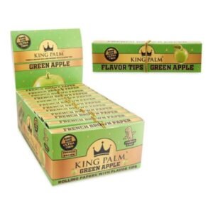 KING PALM KING SIZE ULTRA THIN 32PK ROLLING PAPERS WITH FLAVOR TIPS 24CT/ BOX