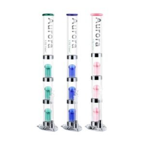 AURORA GLASS 22" THREE LAYER WITH SHOWERHEAD 4PC WATER PIPE