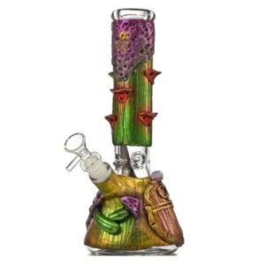 10" HAND PAINTED WATERPIPE WITH VARIOUS BELIEF SYMBOLS