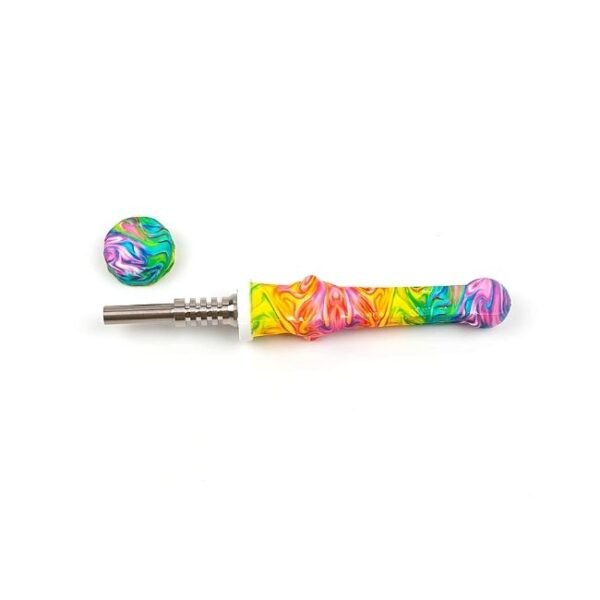 SILICONE NECTOR COLLECTOR ASSORTED DESIGN & COLORS WITH TITANIUM NAIL ATTACHED