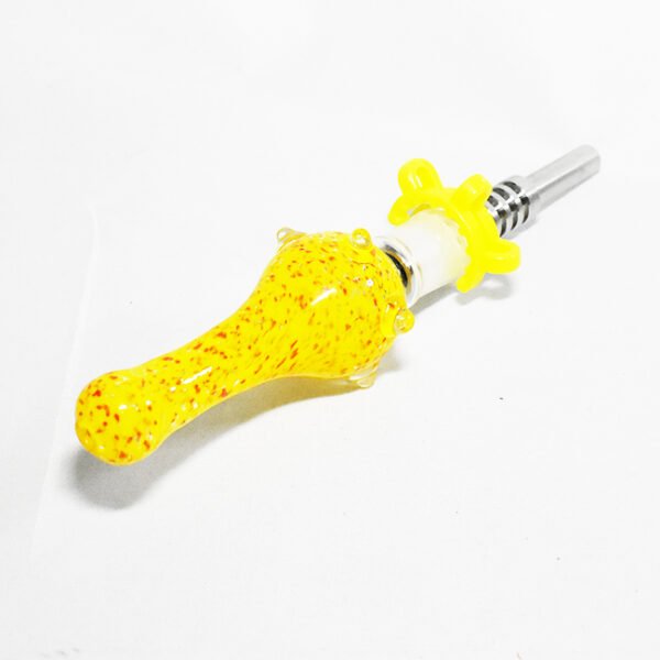 6 INCH GLOWE BULB  WITH 14 MM TITANIUM NAIL GLASS NECTAR COLLECTOR ASSORTED "NC048"