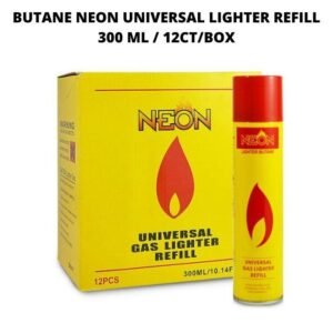 NEON BUTANE LIGHTER GAS (YELLOW CAN) 300ML 12CT/BOX